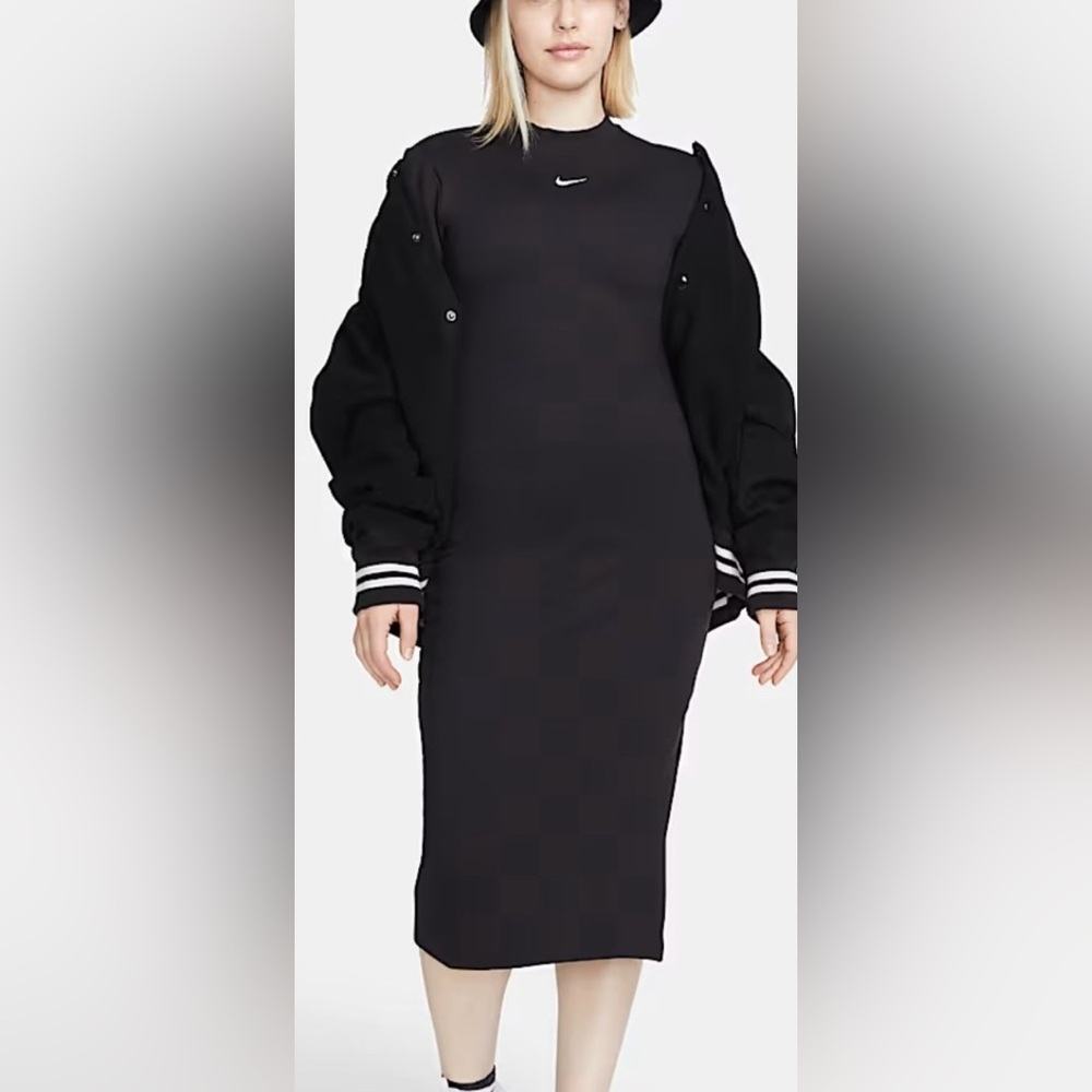 NWT Nike Women's Black Midi Dress, thicker material great for fall/winter